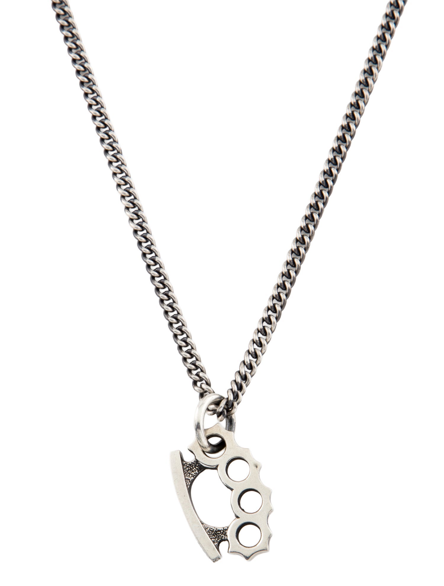 King Baby Studio Small Brass Knuckle w/Stars Pendant Necklace