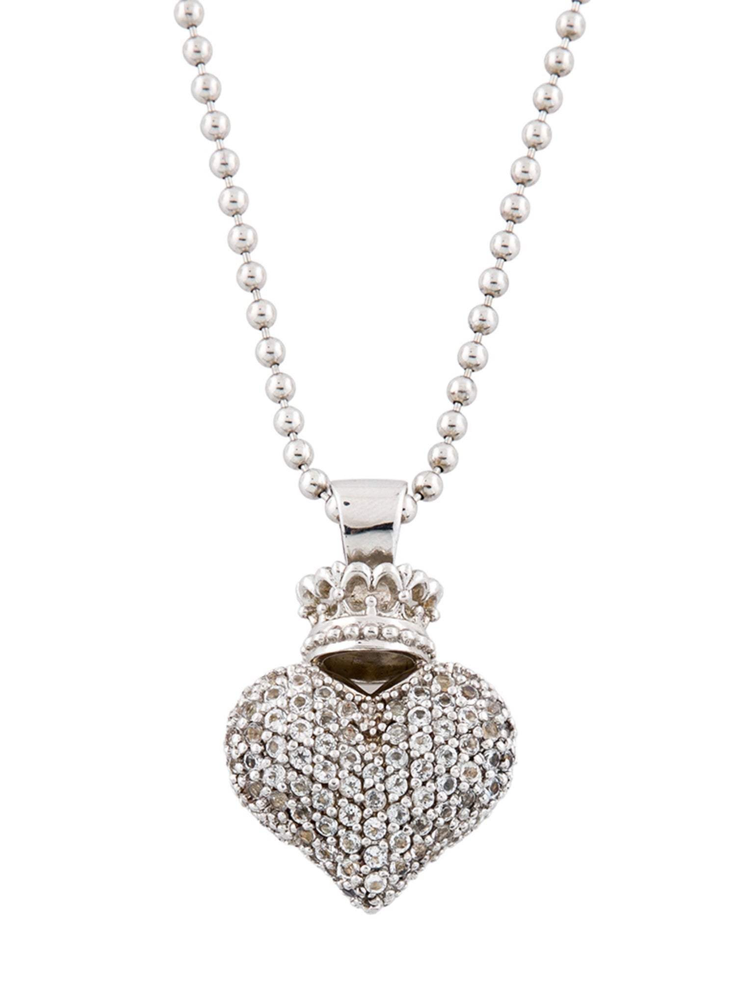 King Baby Studio 7.31ctw Topaz Crown Heart Pendant