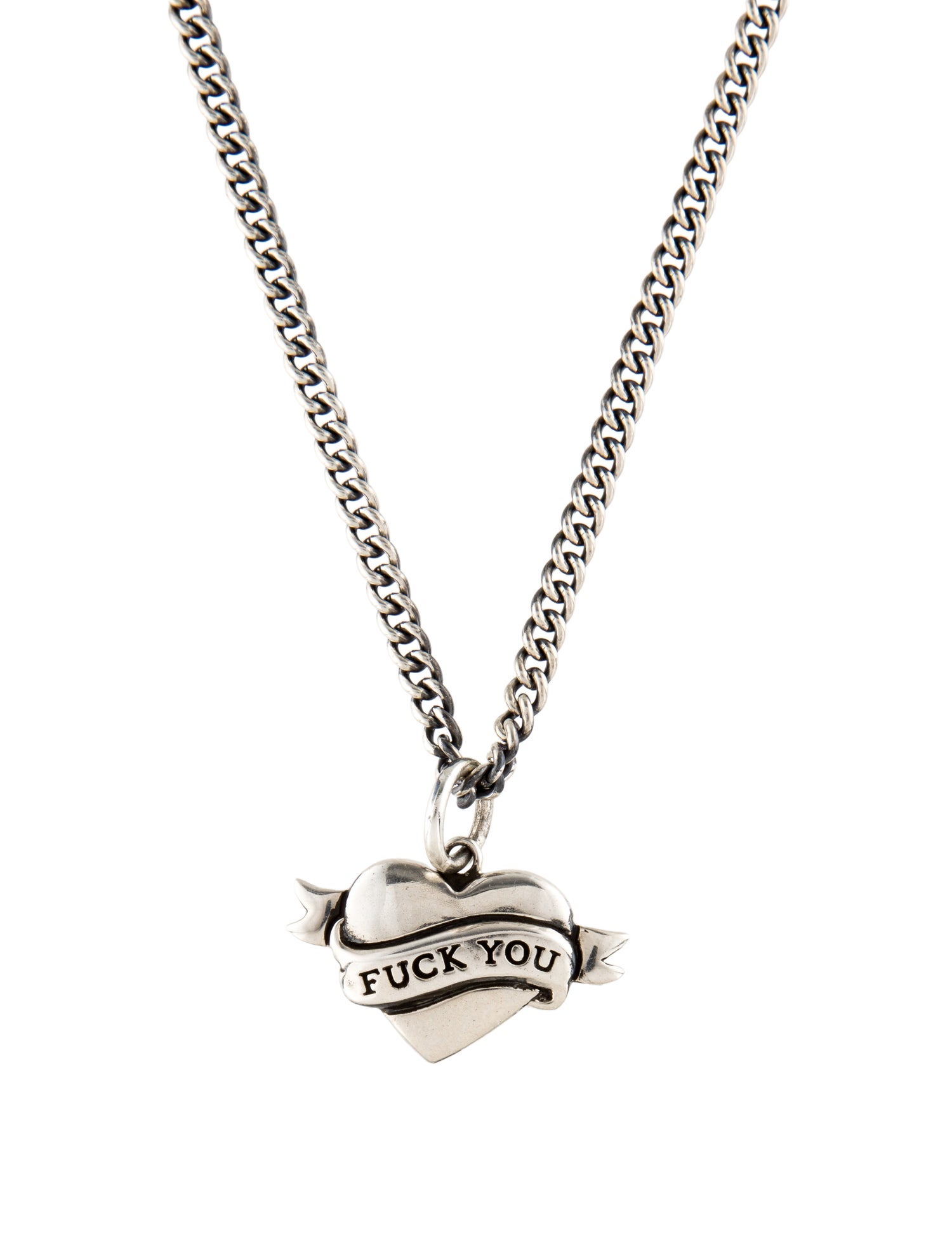 King Baby Studio Tattoo Fuck You Heart Pendant Necklace