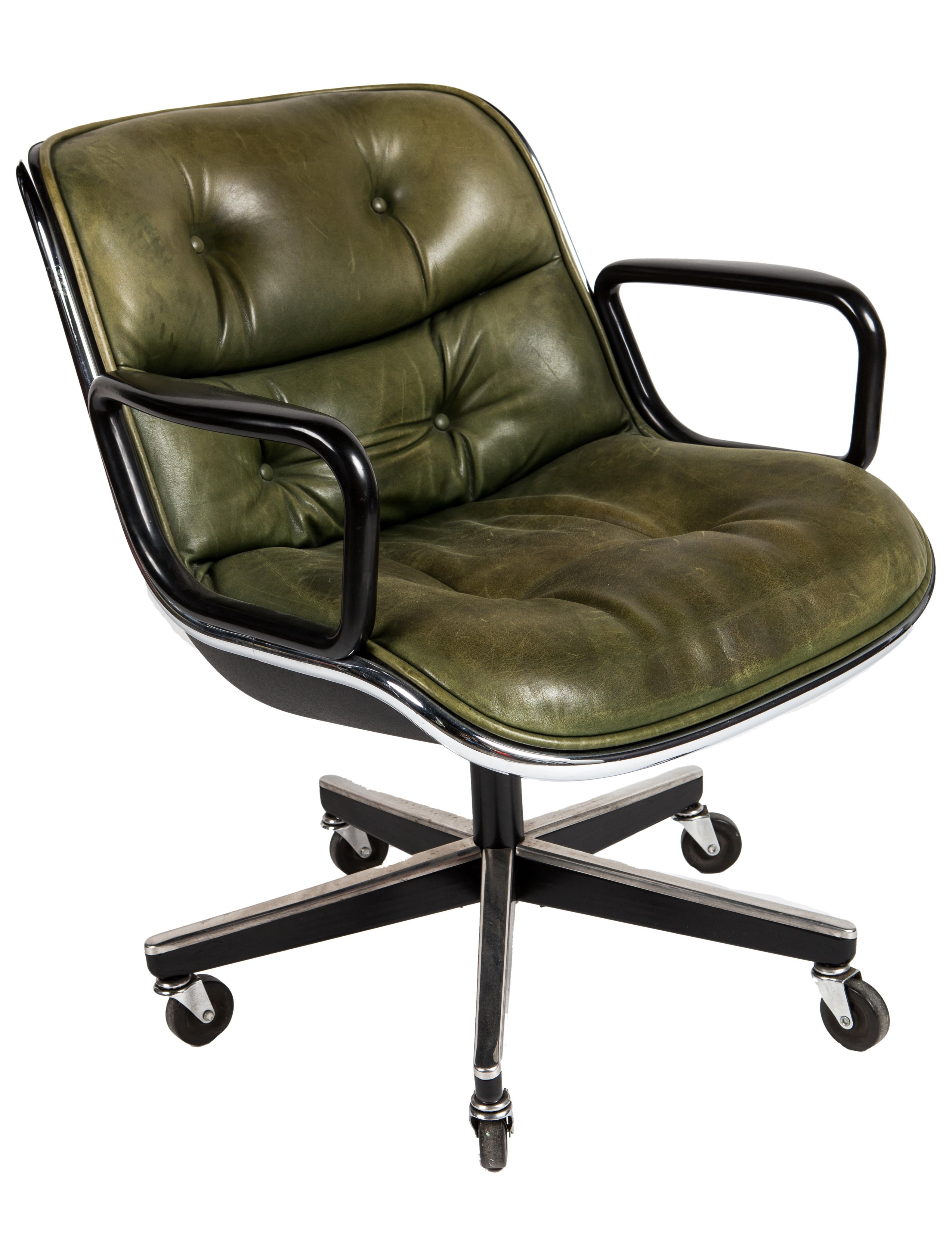 Knoll Charles Pollock Executive Armchair Green KNL20009 The RealReal