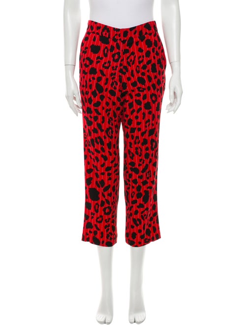 Koché Animal Print Straight Leg Pants Red