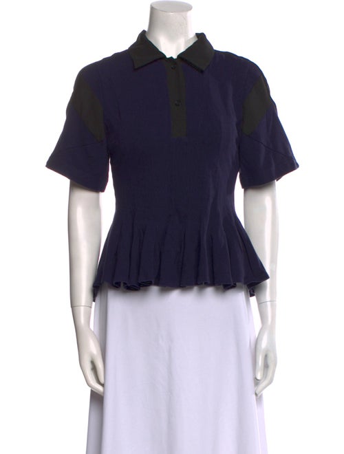 Koché Short Sleeve Button-Up Top