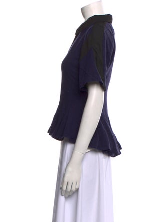 Koché Short Sleeve Button-Up Top