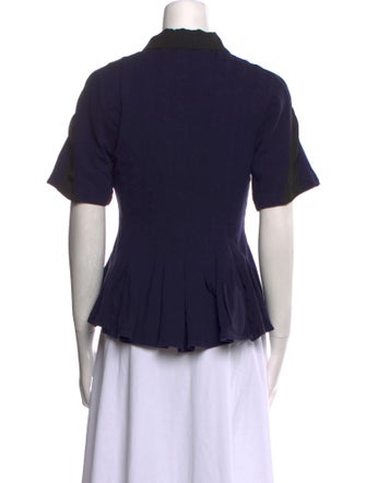 Koché Short Sleeve Button-Up Top