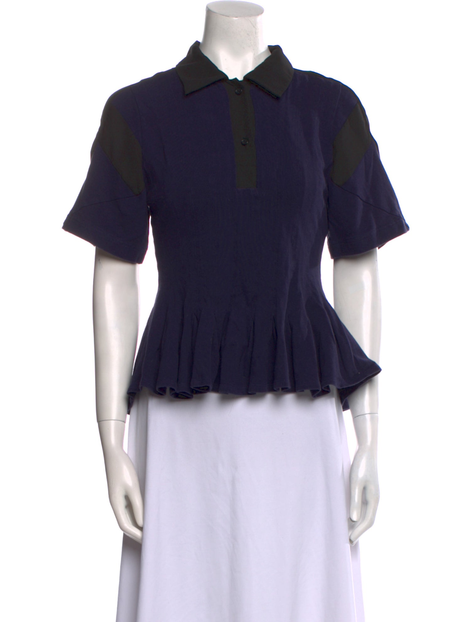 Koché Short Sleeve Button-Up Top