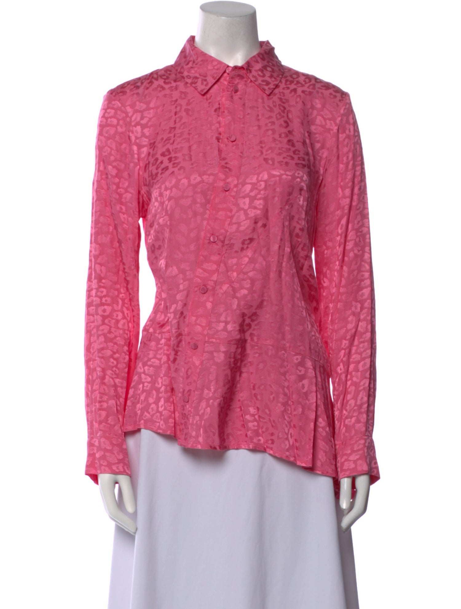 Koché Printed Long Sleeve Button-Up Top