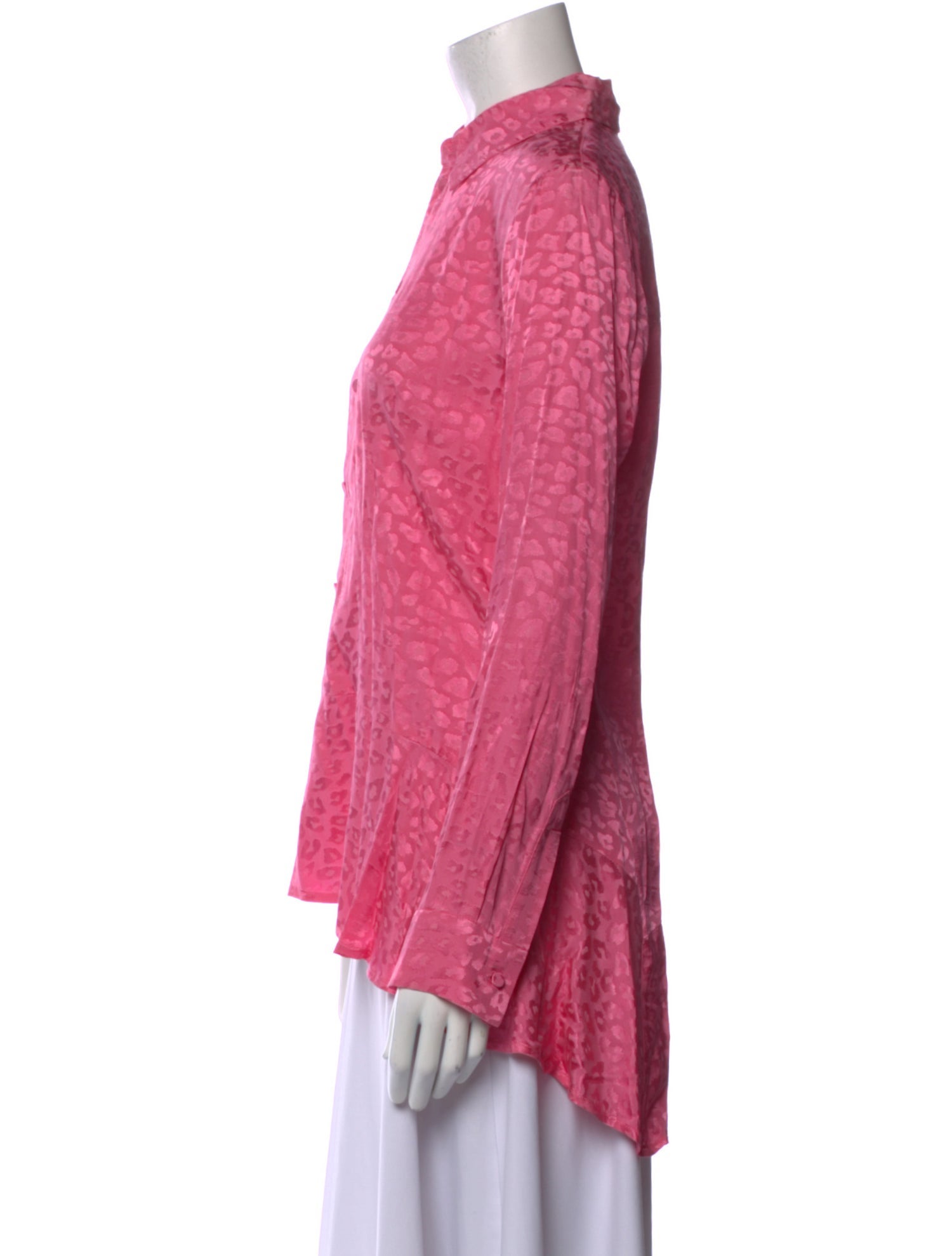 Koché Printed Long Sleeve Button-Up Top