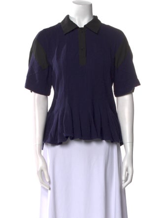 Koché Short Sleeve Button-Up Top