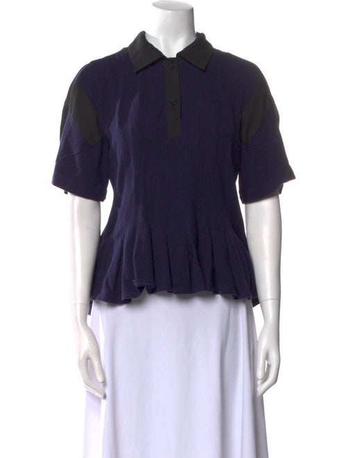 Koché Short Sleeve Button-Up Top