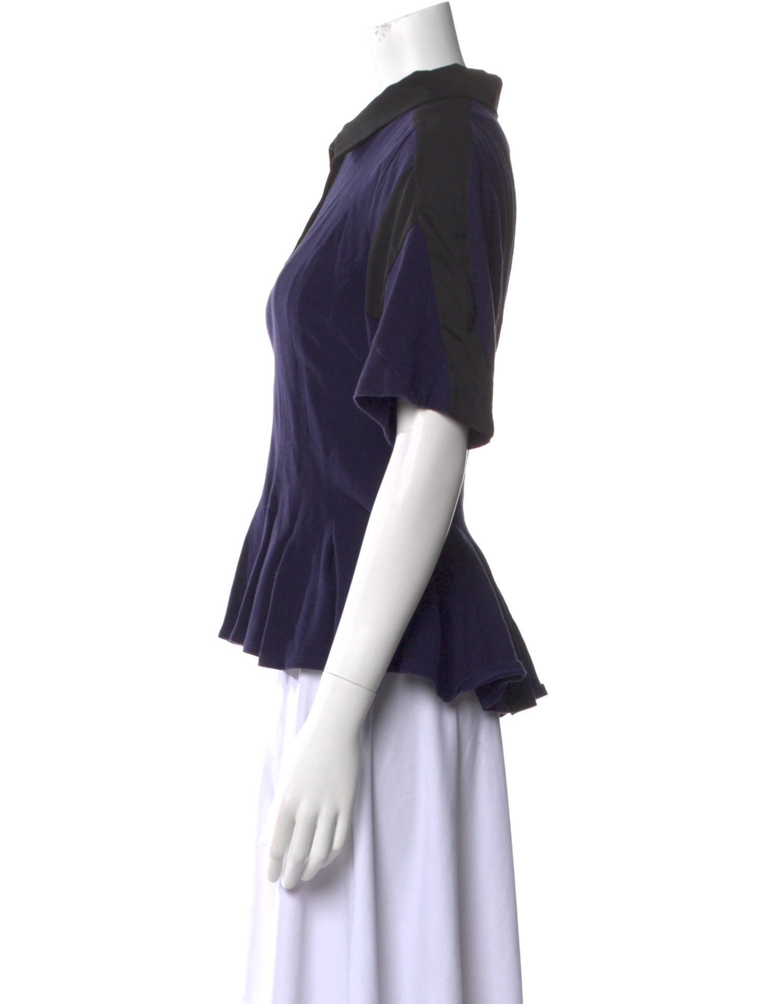 Koché Short Sleeve Button-Up Top