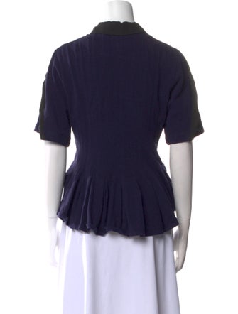 Koché Short Sleeve Button-Up Top