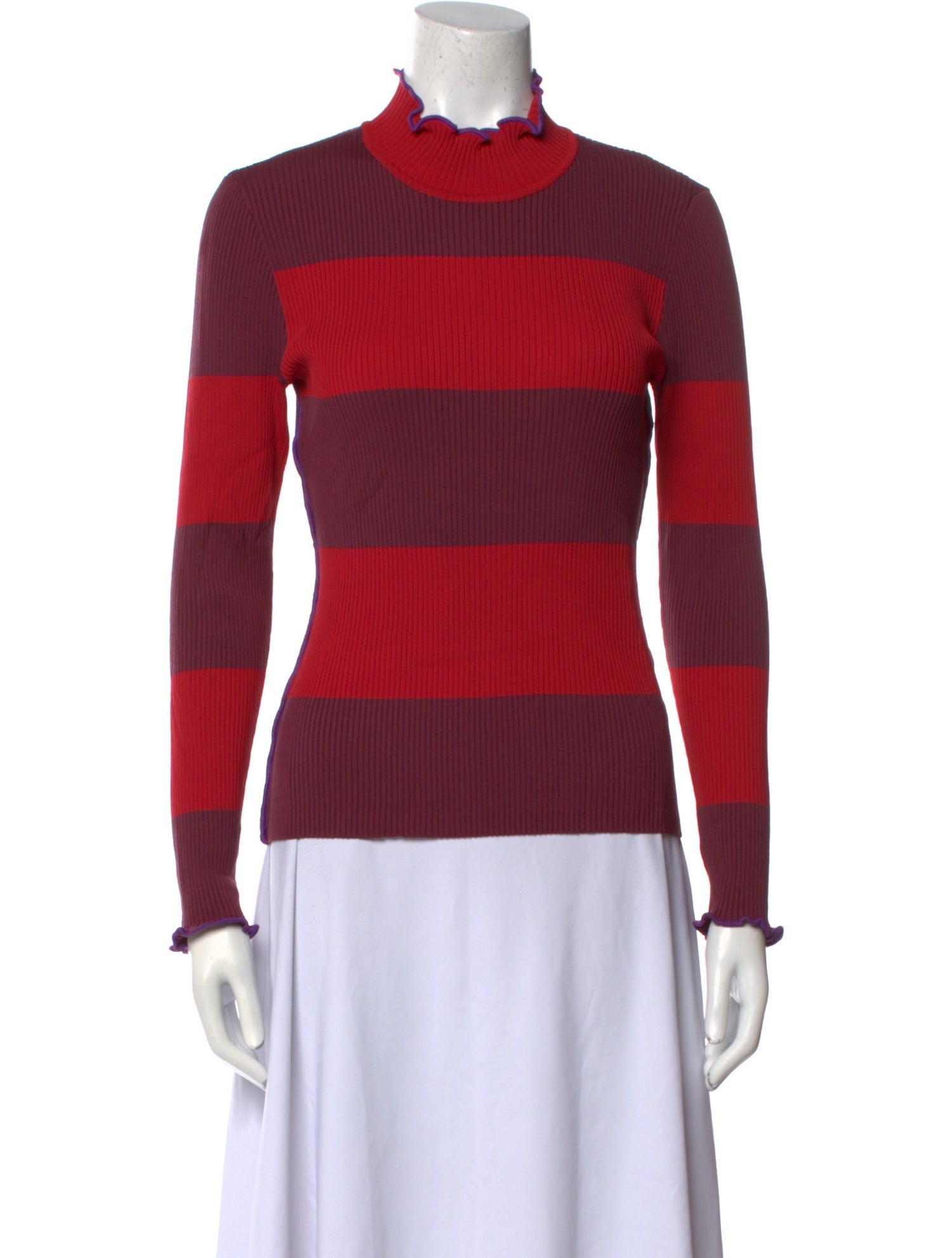 Koché Striped Mock Neck Sweater