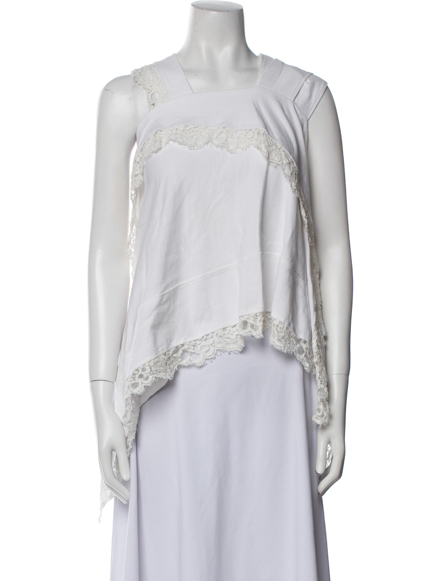 Koché Square Neckline Sleeveless Crop Top