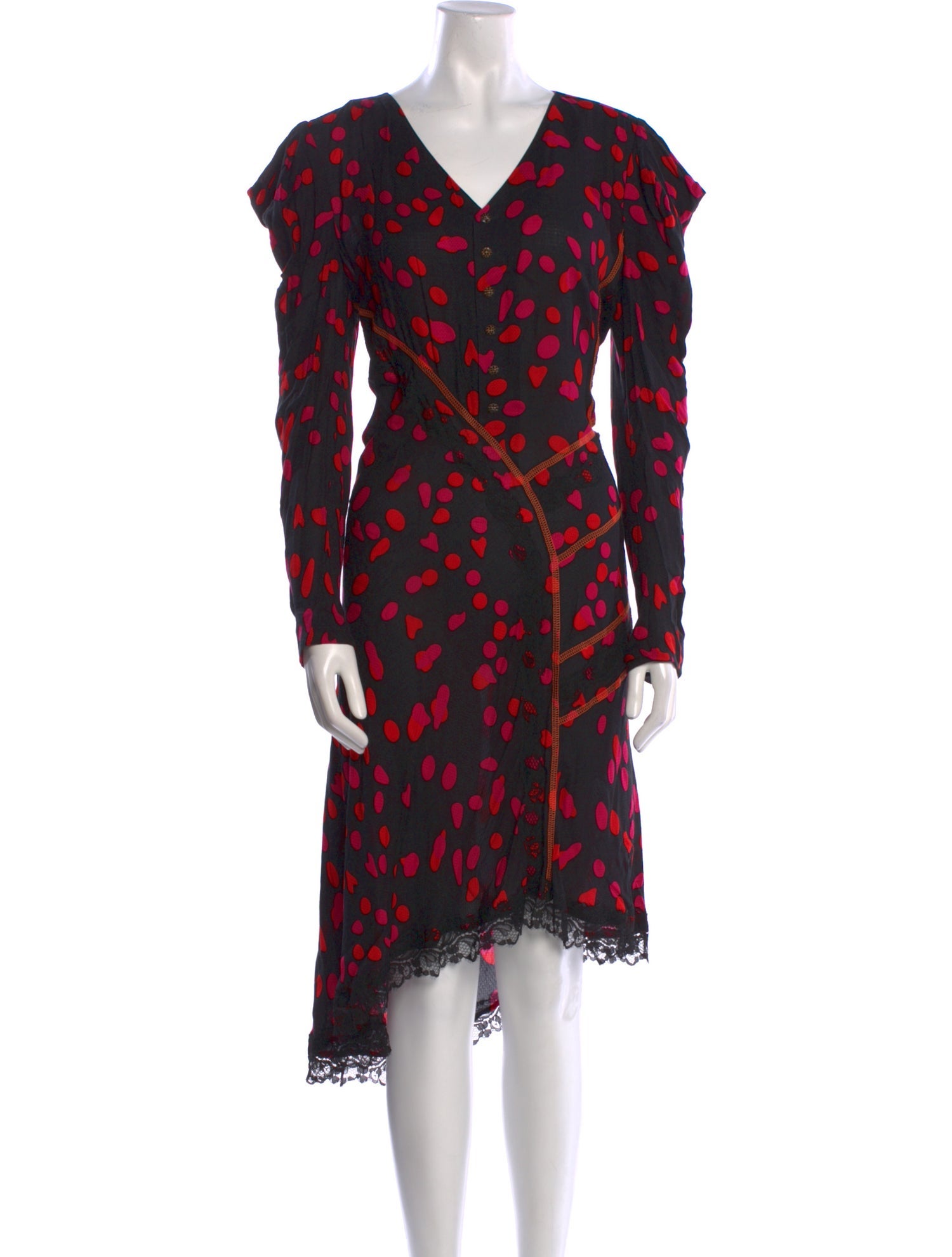 Koché Polka Dot Print Midi Length Dress