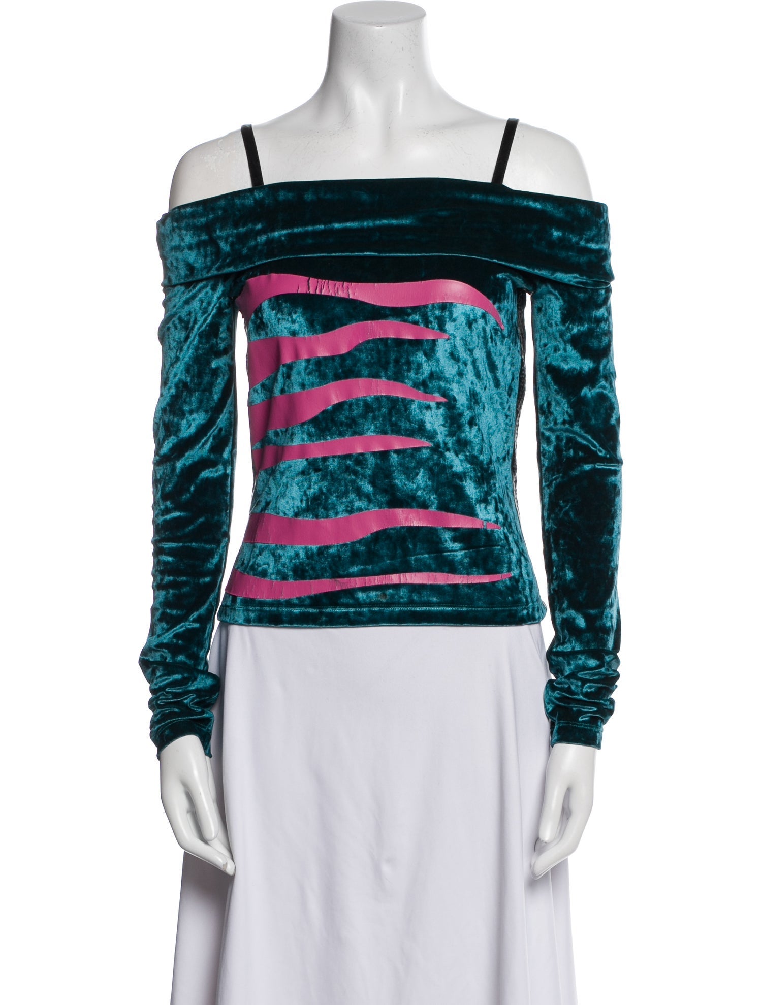 Koché Printed Square Neckline Top