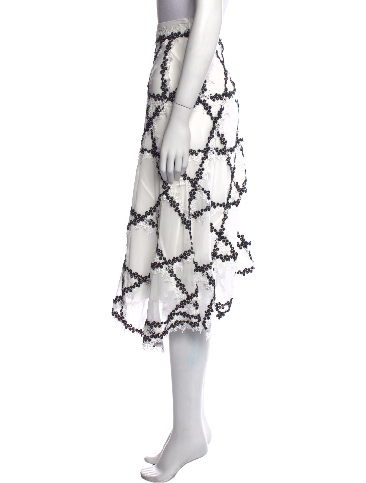 Koché Silk Knee-Length Skirt