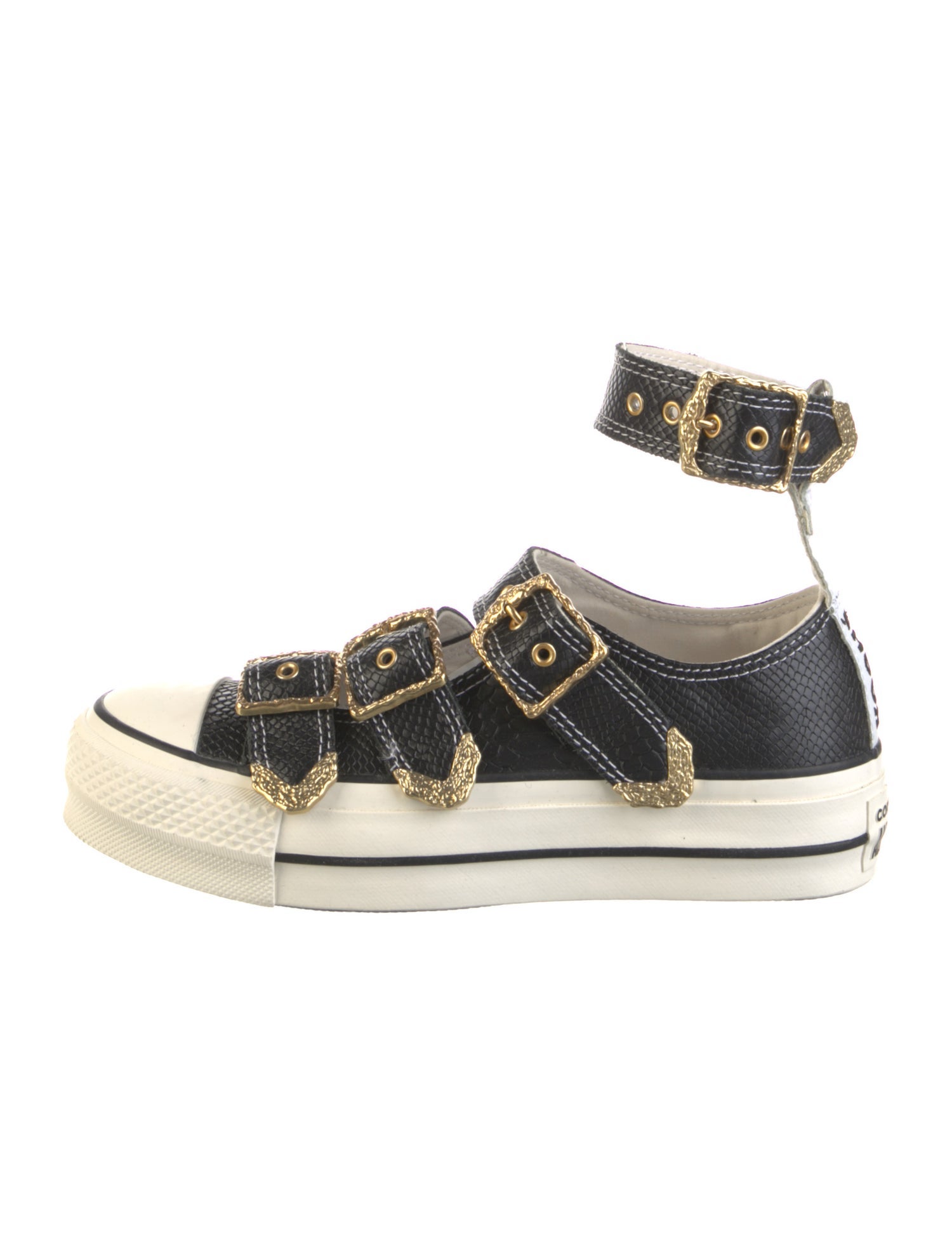 Koché Leather Colorblock Pattern Sneakers