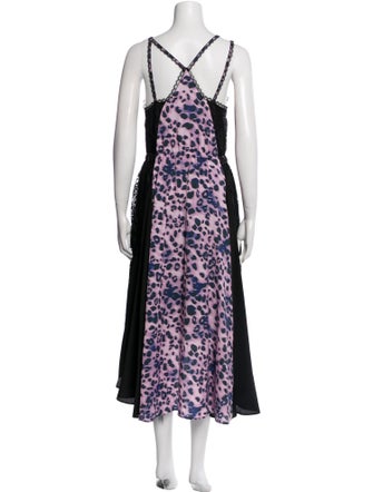 Koché Animal Print Midi Length Dress