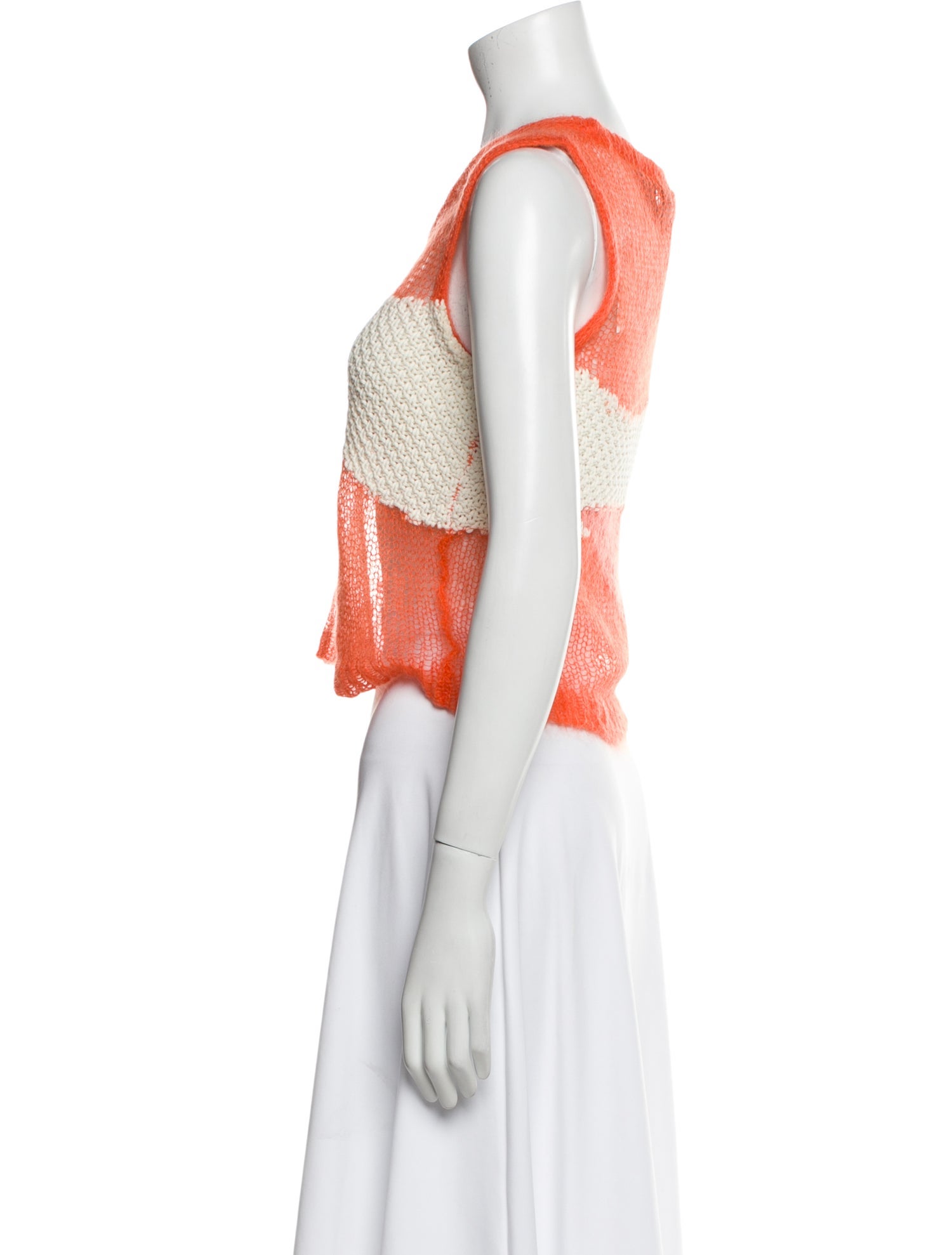 Koché Scoop Neck Sleeveless Crop Top