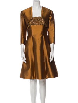 Chris Kole Silk Sequin Embellishments Dress Set