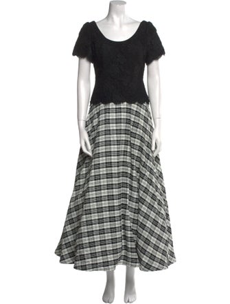 Chris Kole Plaid Print Long Dress