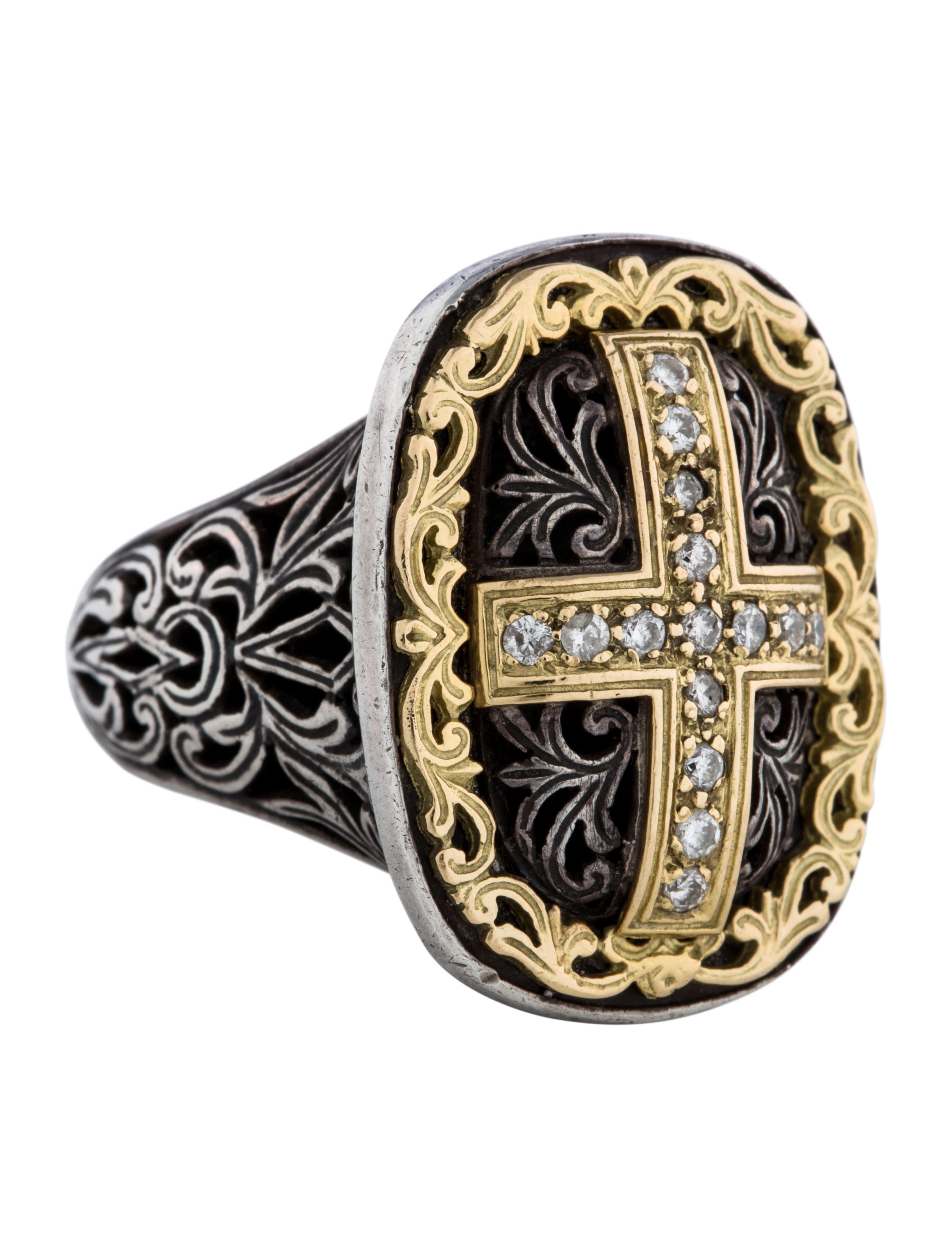 Konstantino Diamond Cross Ring Rings KON20790 The RealReal