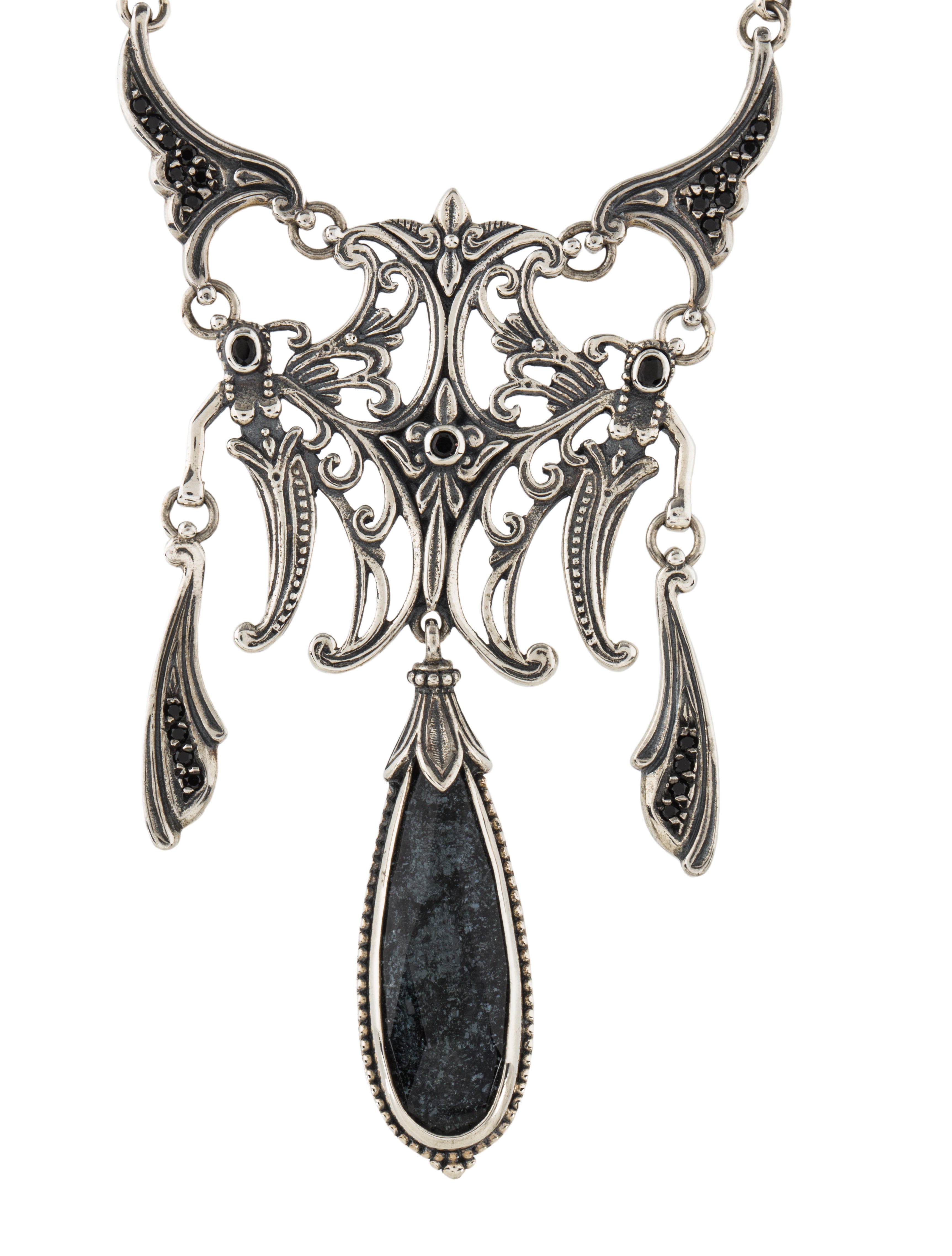 quartz doublet & black spinel collar necklace