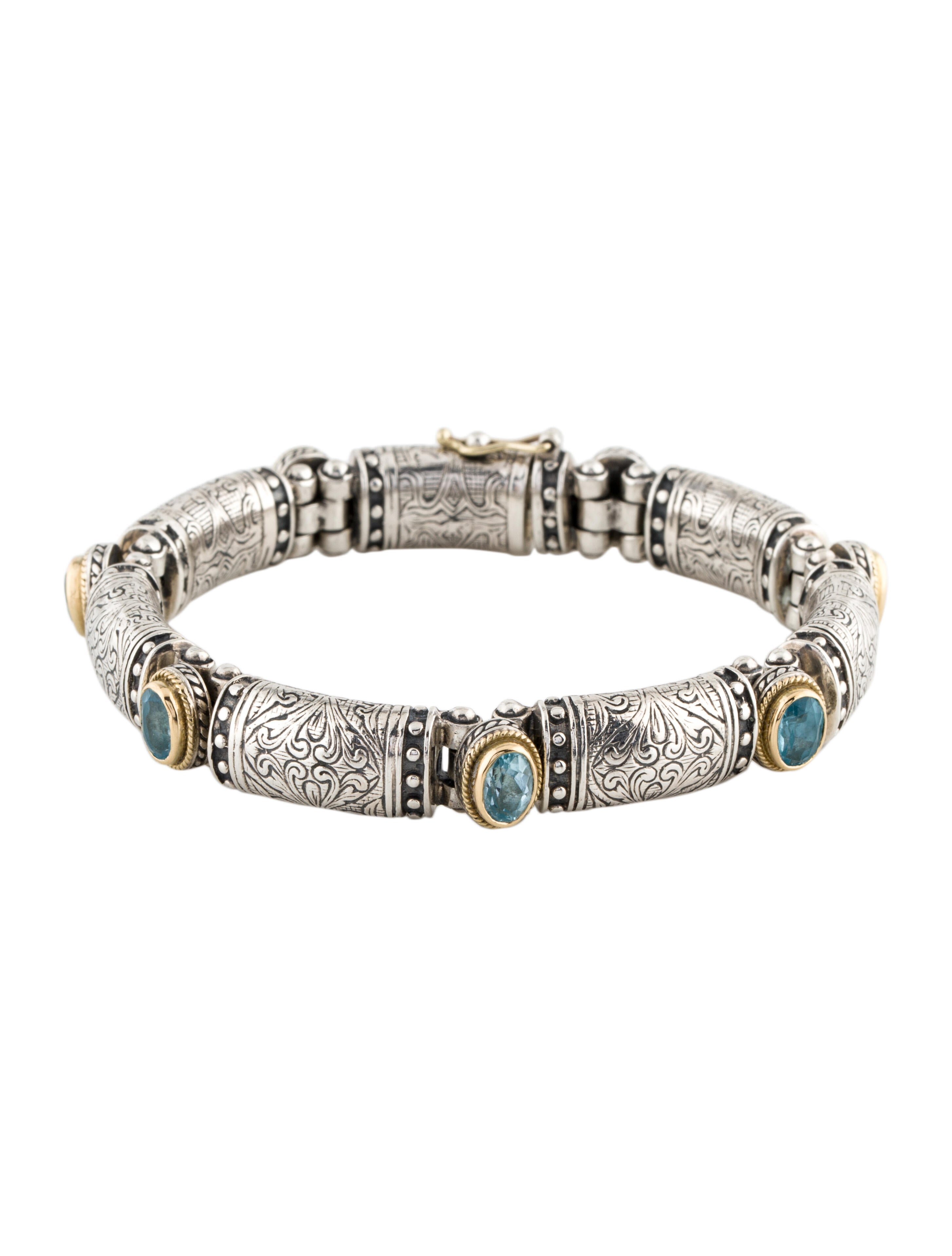 Konstantino Circle Diamond Shaped Station Bracelet 18K Yellow Gold