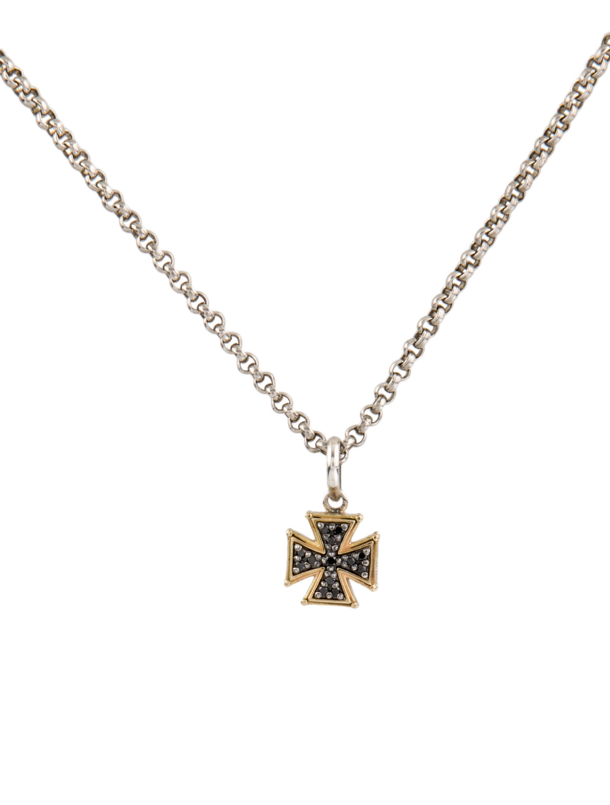 Tiffany & Co. TwoTone Cross Pendant Necklace 18K Yellow Gold Pendant