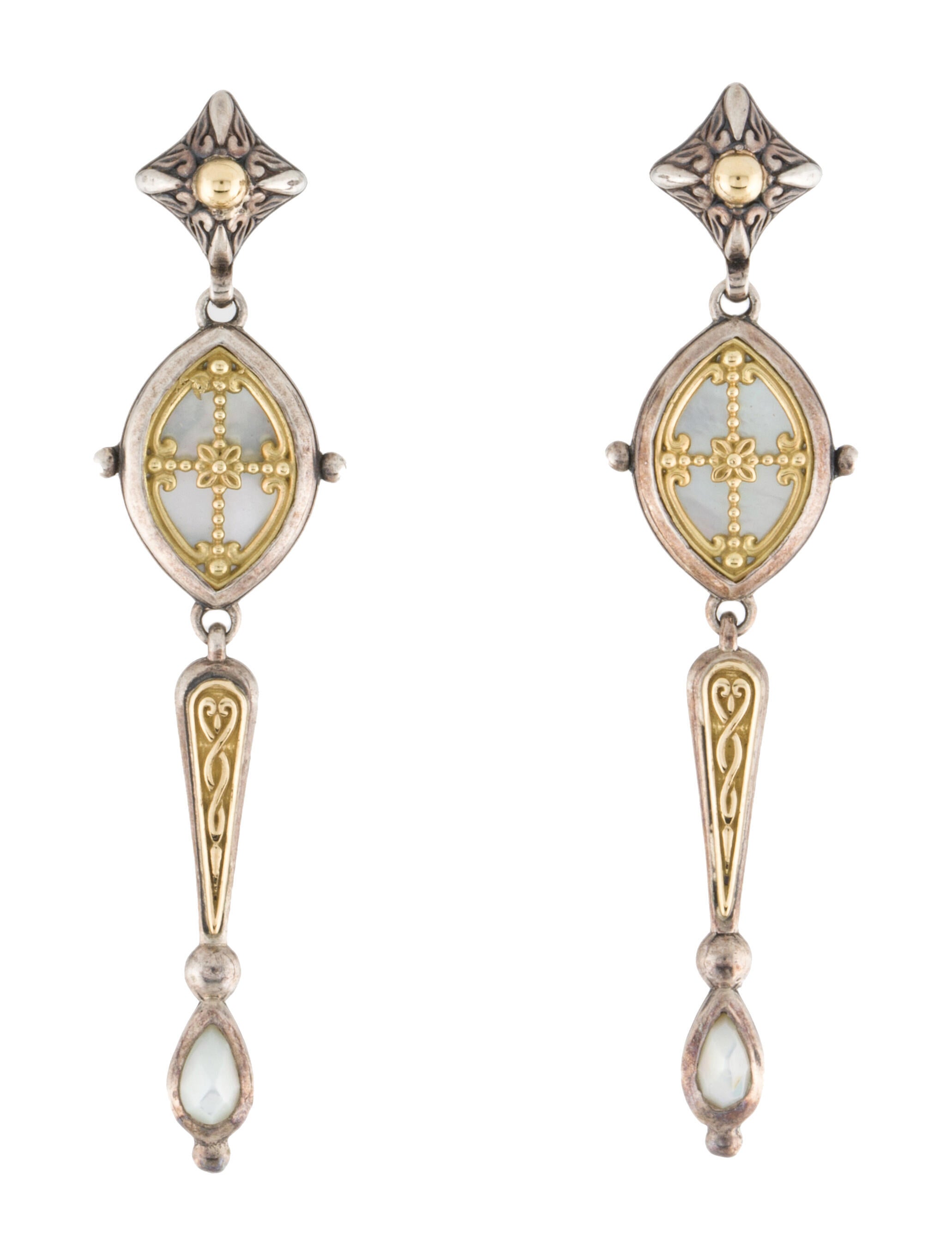 Konstantino Two-Tone Mother of Pearl Drop Earrings