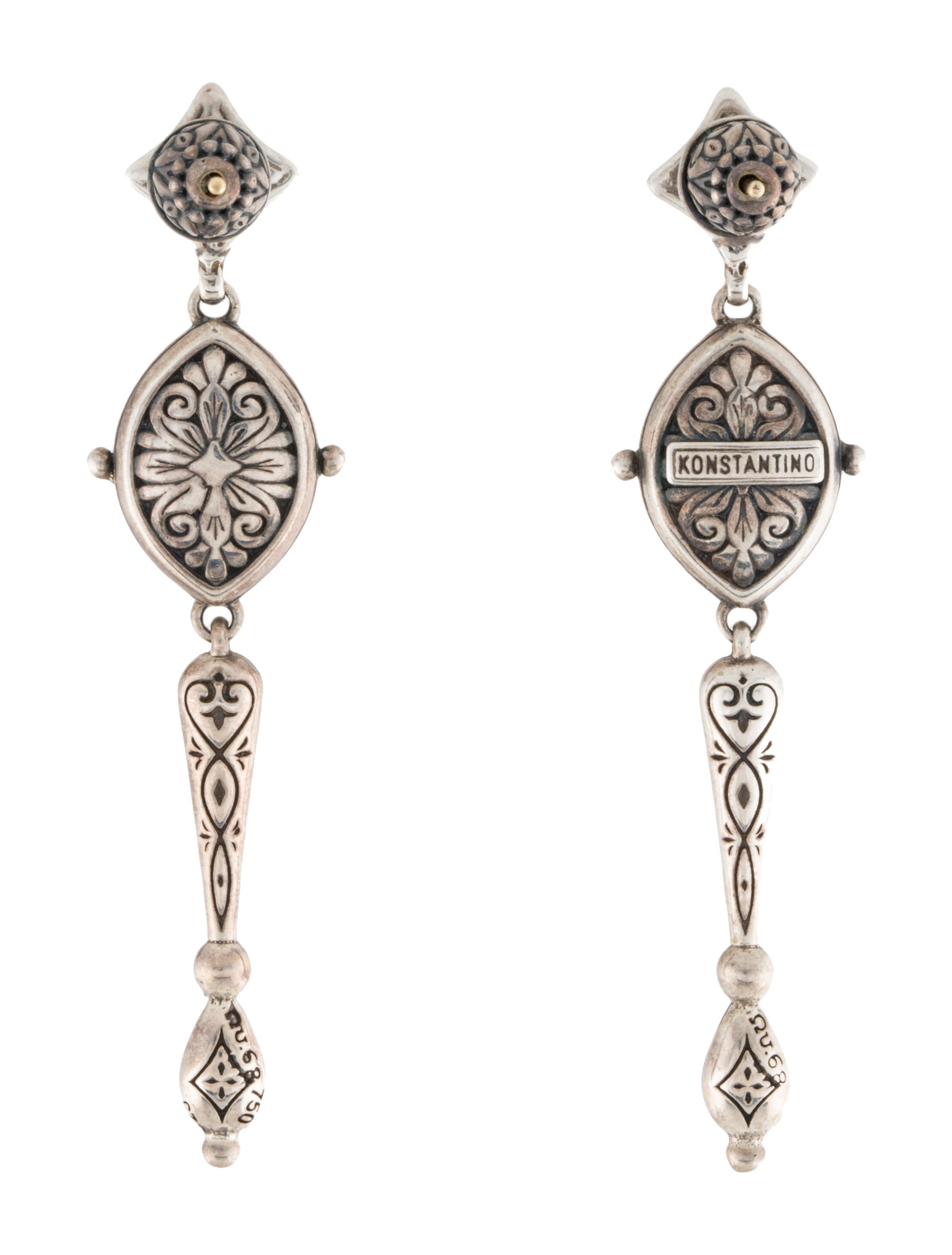 Konstantino Two-Tone Mother of Pearl Drop Earrings