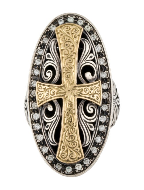 Konstantino Diamond Cross Cocktail Ring