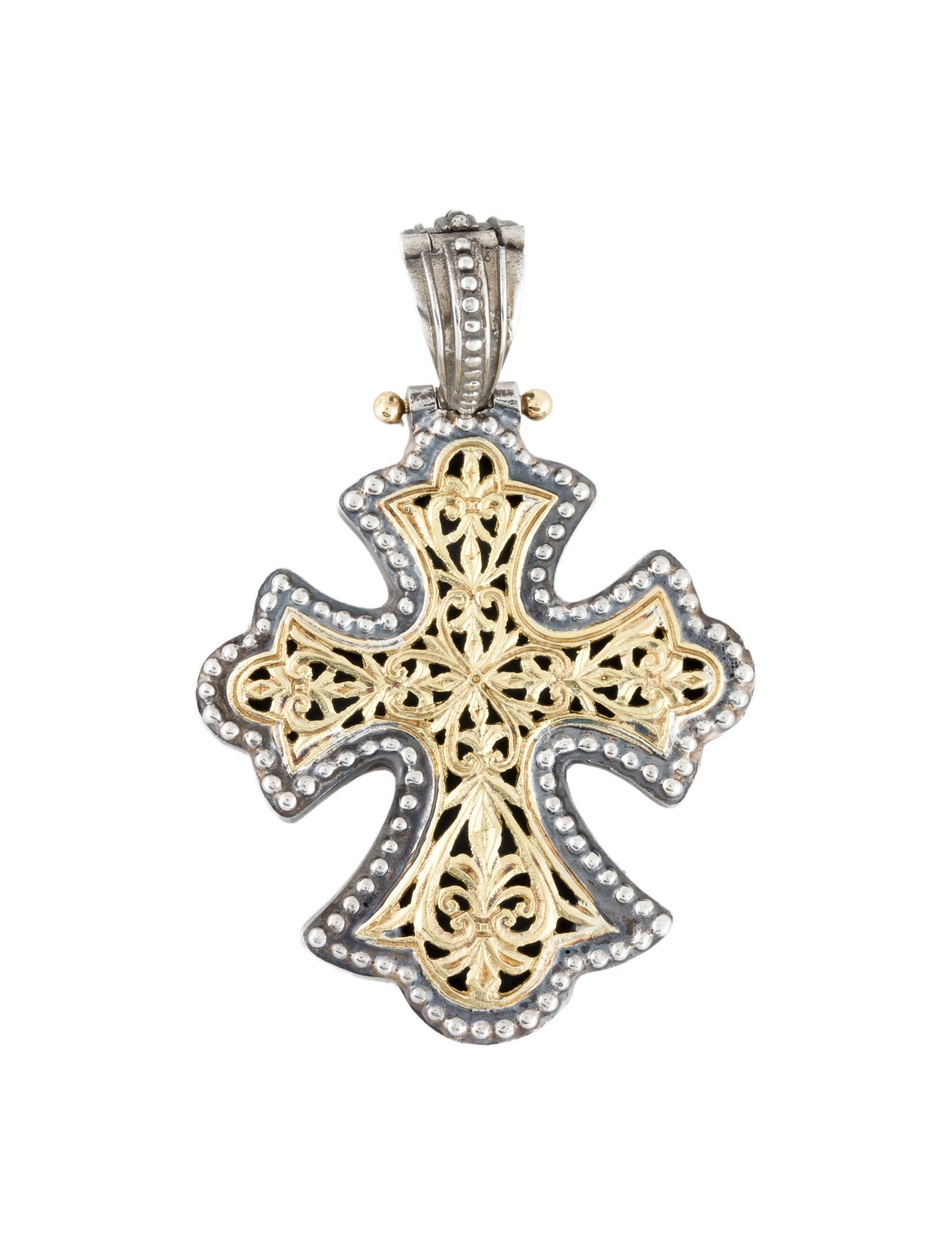 Konstantino Two-Tone Flared Cross Pendant