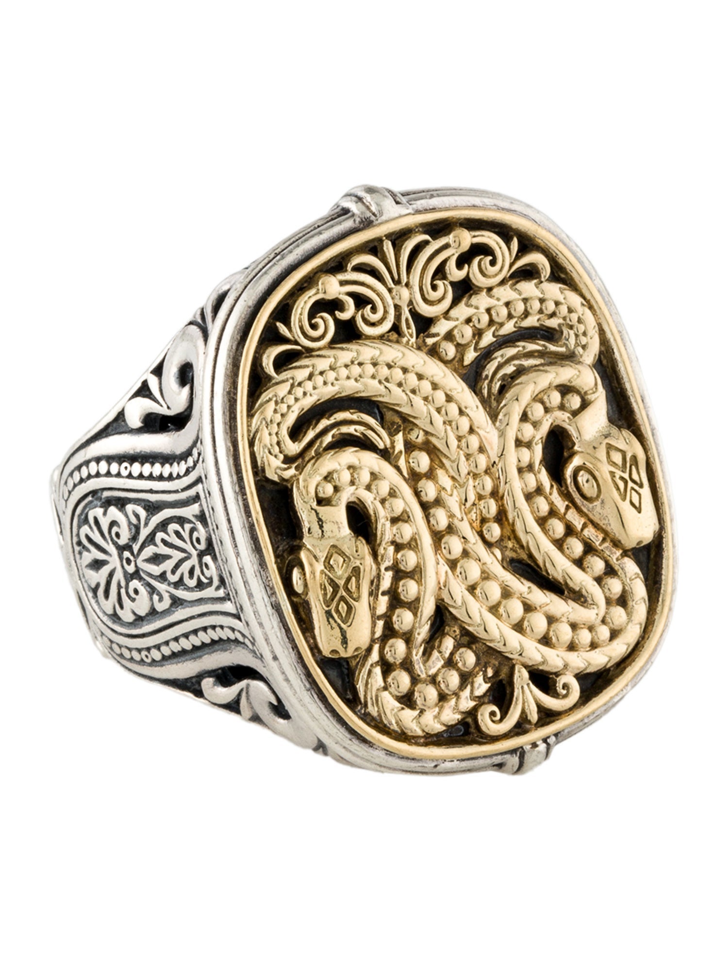 Konstantino Two-Tone Double Snake Cocktail Ring