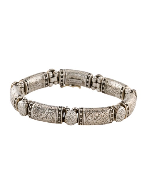 Konstantino Textured Carved Oval Station Bangle Bracelet