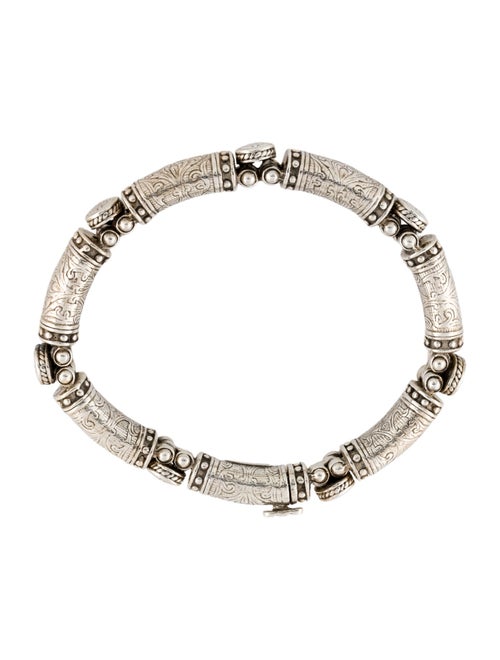 Konstantino Textured Carved Oval Station Bangle Bracelet