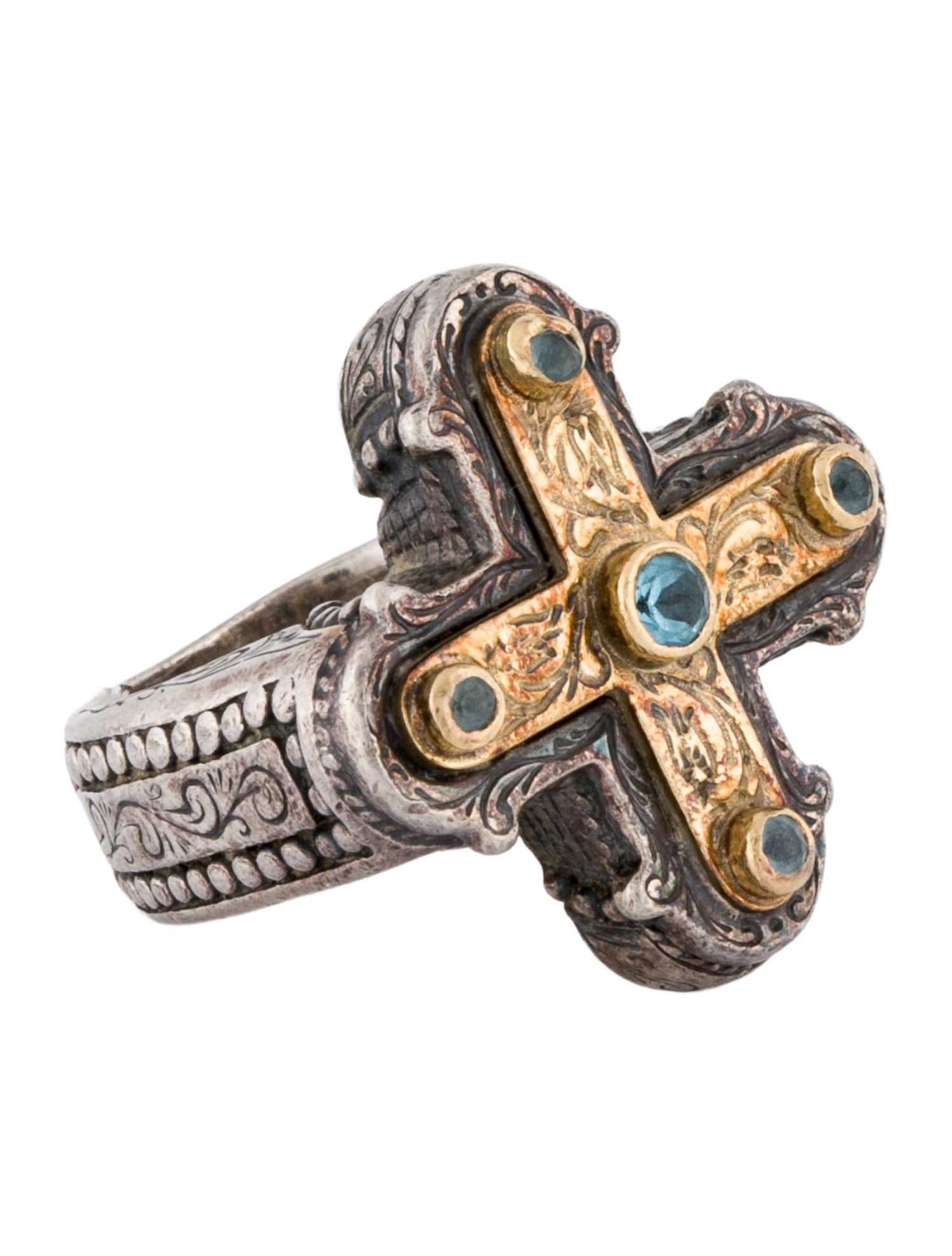 Konstantino Topaz Celtic Cross Ring