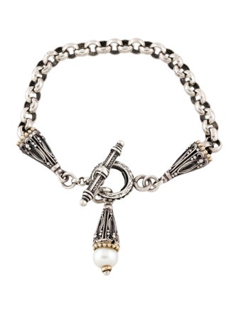 Konstantino Two-Tone Pearl Charm Toggle Bracelet