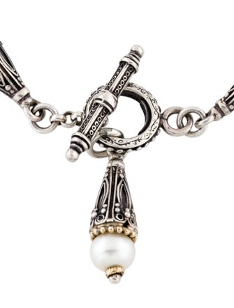 Konstantino Two-Tone Pearl Charm Toggle Bracelet