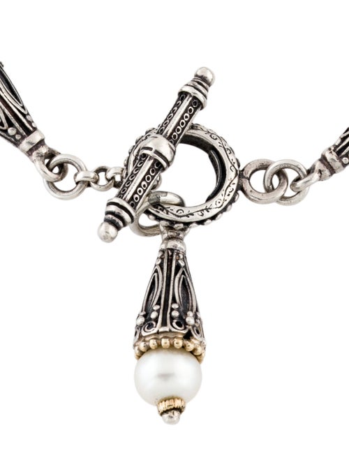 Konstantino Two-Tone Pearl Charm Toggle Bracelet