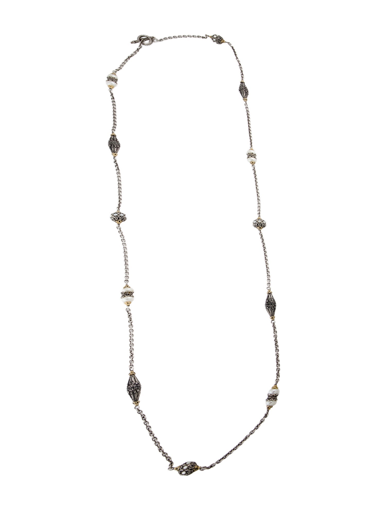 Konstantino Mother of Pearl & Pearl Station Necklace