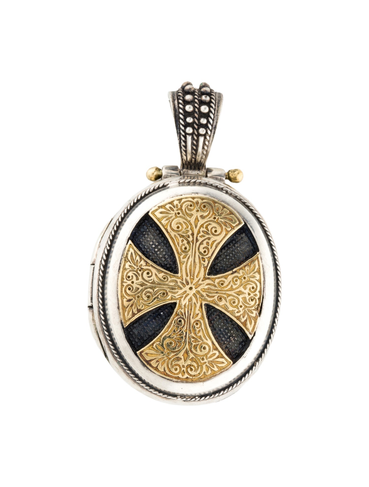 Konstantino Two-Tone Cross Locket Pendant