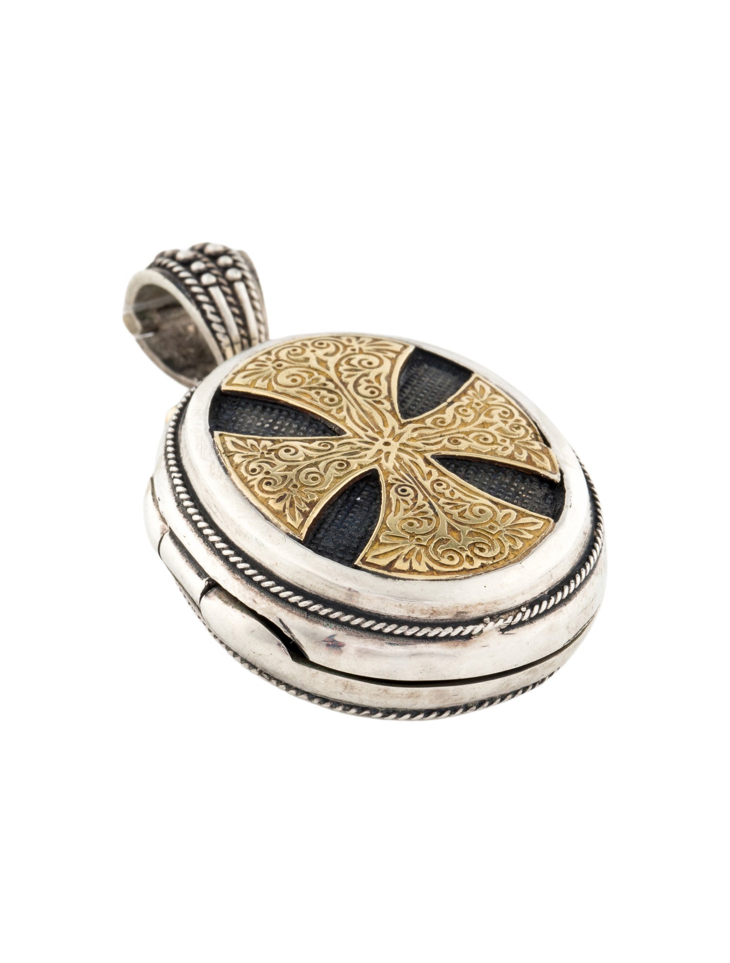 Konstantino Two-Tone Cross Locket Pendant