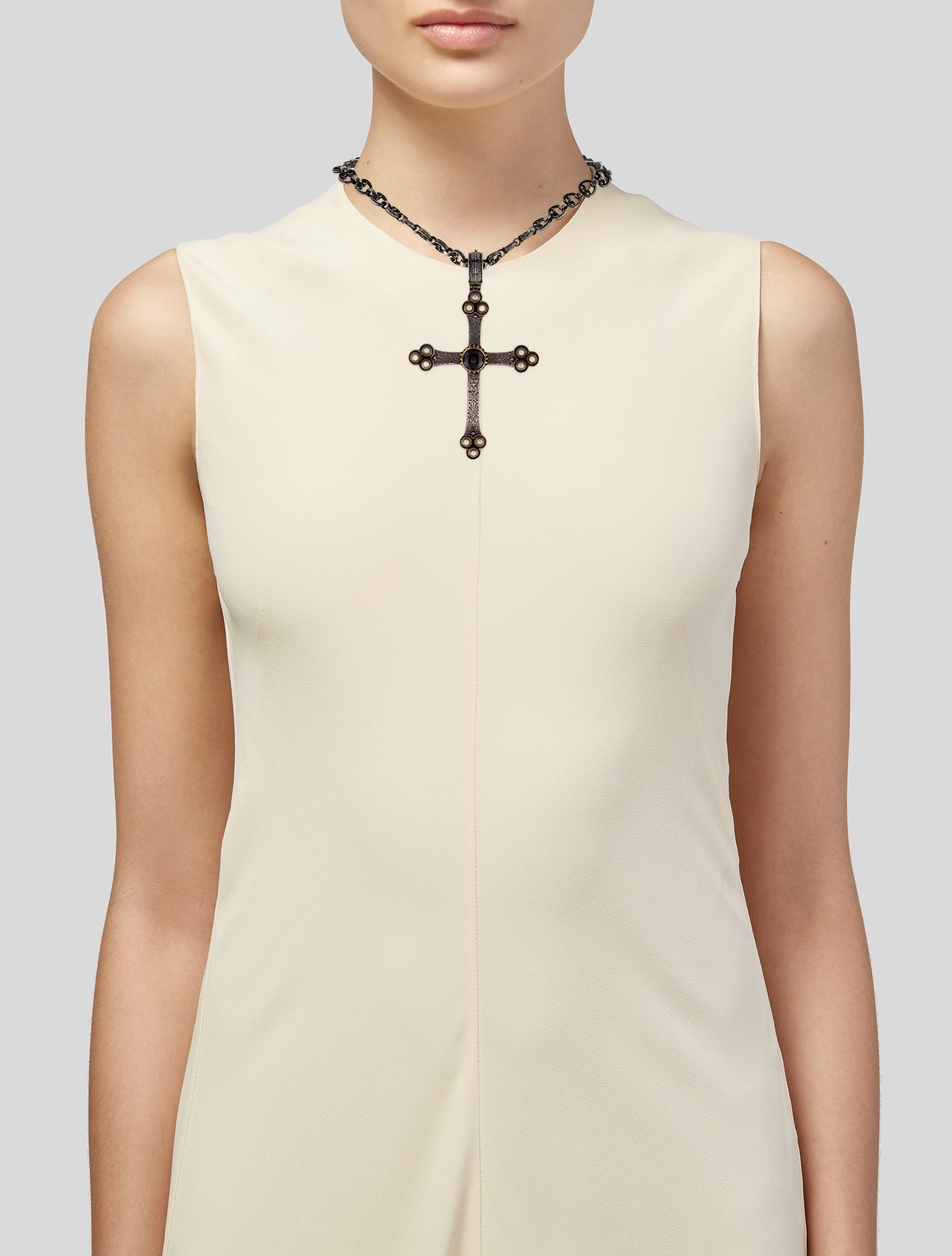 Konstantino Pearl & Garnet Pendant Necklace