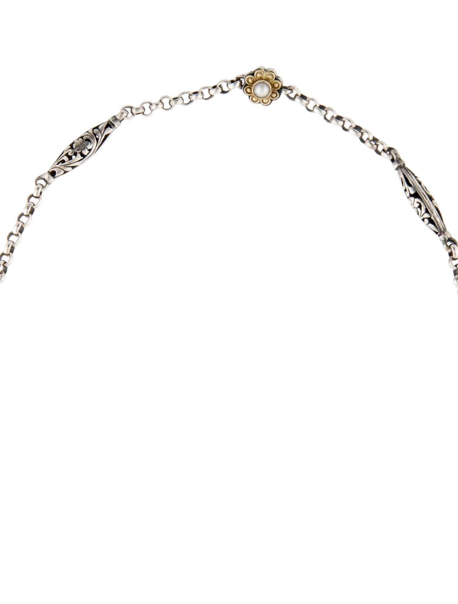 Konstantino Pearl & Garnet Station Necklace