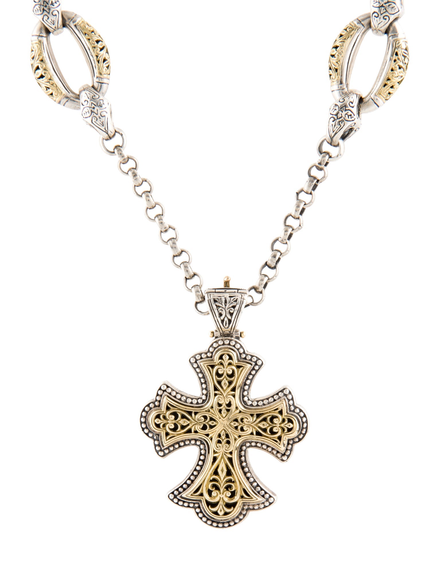 Konstantino Two-Tone Cross Pendant Necklace