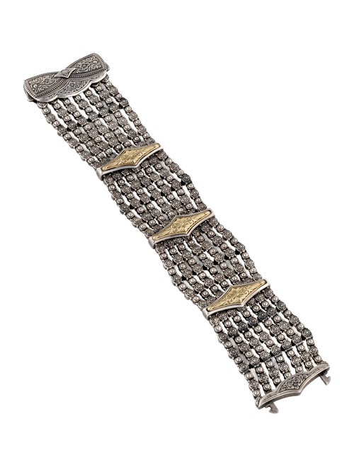 Konstantino Two-Tone Wide Engraved Link Bracelet