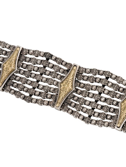 Konstantino Two-Tone Wide Engraved Link Bracelet