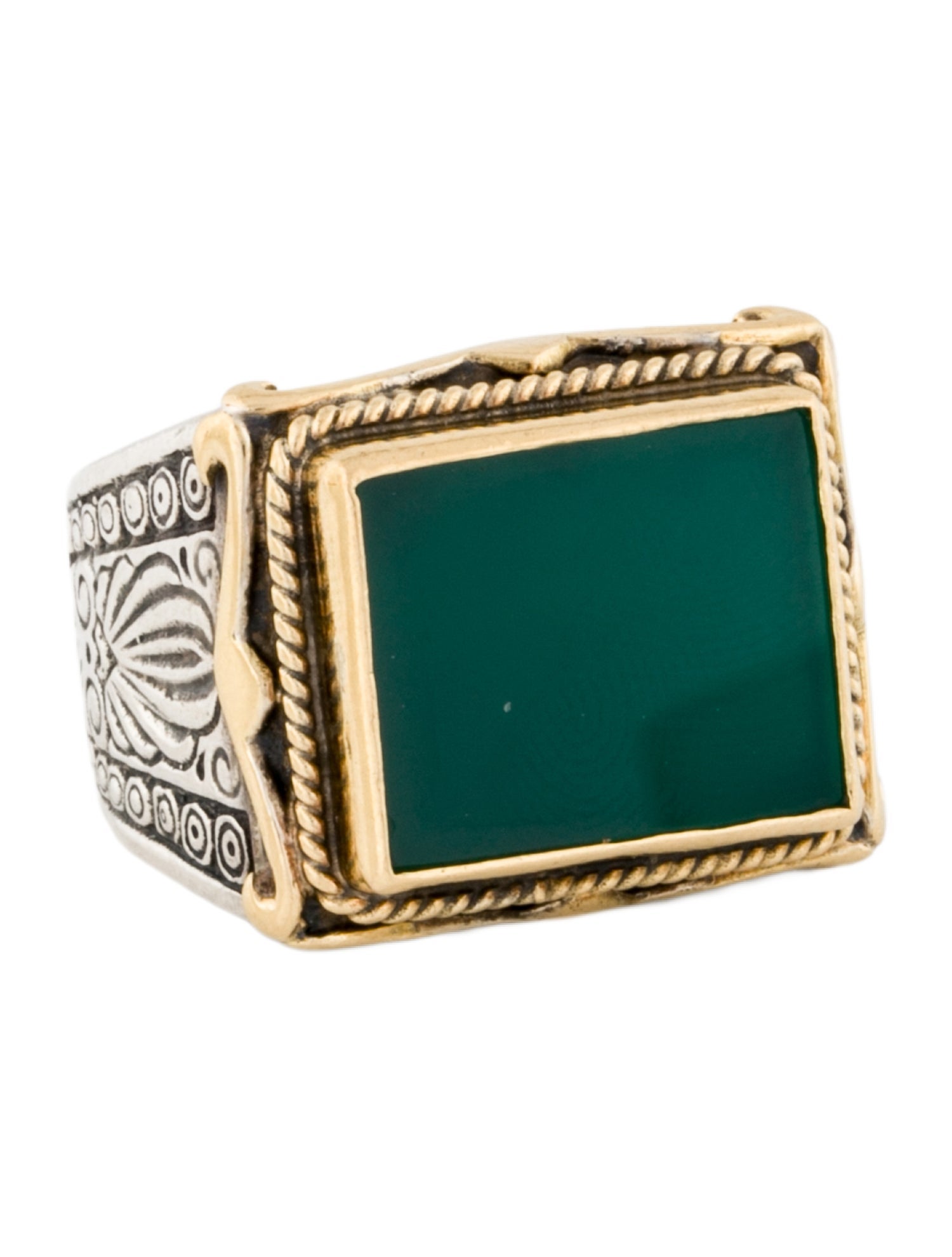 Konstantino Two-Tone Dyed Chalcedony Cocktail Ring