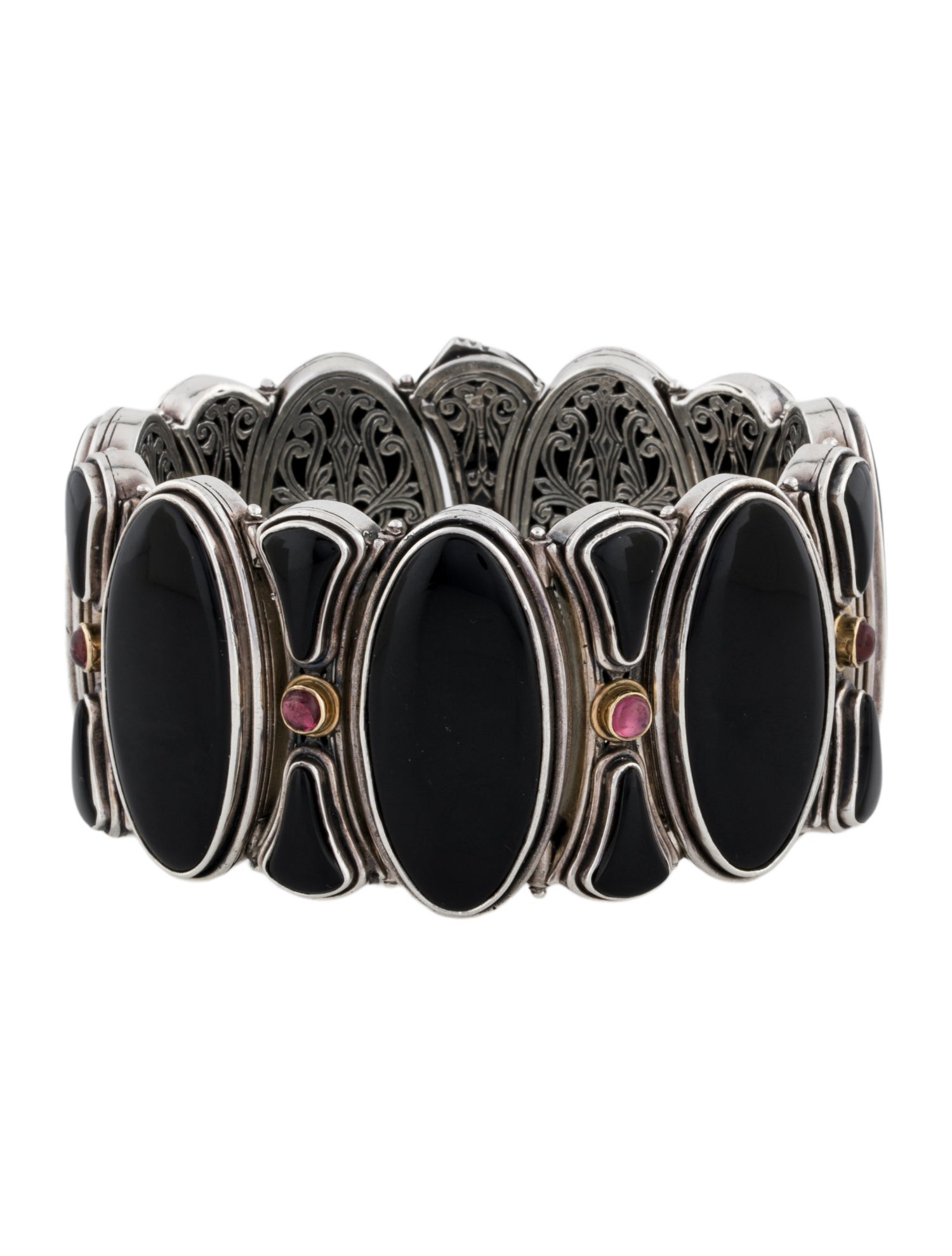 Konstantino Onyx & Tourmaline Large Link Bracelet